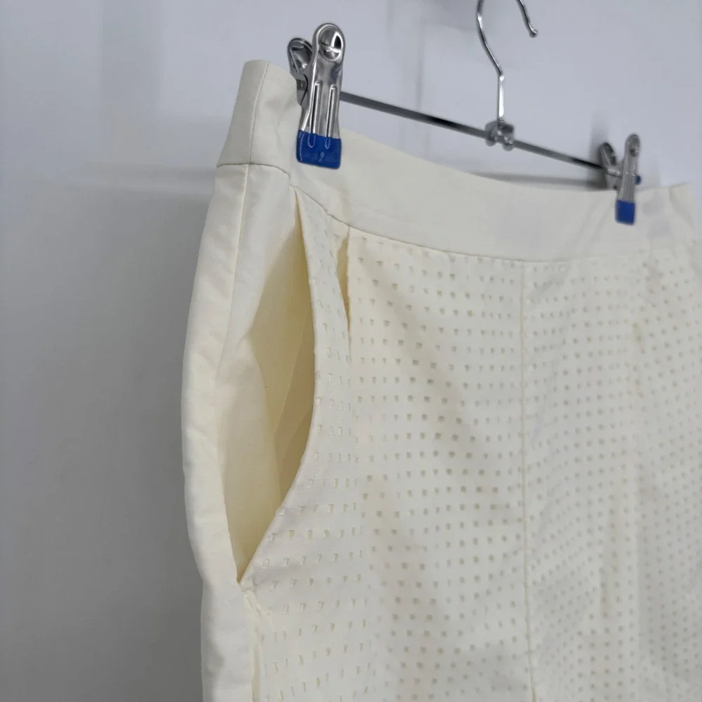 Kate Spade New York Saturday High-Rise Eyelet Shorts Pockets Ivory Size 6 NWT